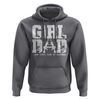 Girl Dad Hoodie Vintage Her First Line Of Defense Gun Lovers Fathers Day
