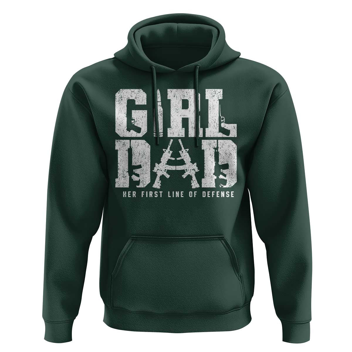 Girl Dad Hoodie Vintage Her First Line Of Defense Gun Lovers Fathers Day
