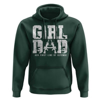 Girl Dad Hoodie Vintage Her First Line Of Defense Gun Lovers Fathers Day