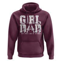 Girl Dad Hoodie Vintage Her First Line Of Defense Gun Lovers Fathers Day