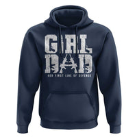 Girl Dad Hoodie Vintage Her First Line Of Defense Gun Lovers Fathers Day
