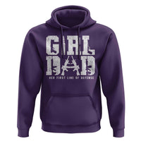 Girl Dad Hoodie Vintage Her First Line Of Defense Gun Lovers Fathers Day