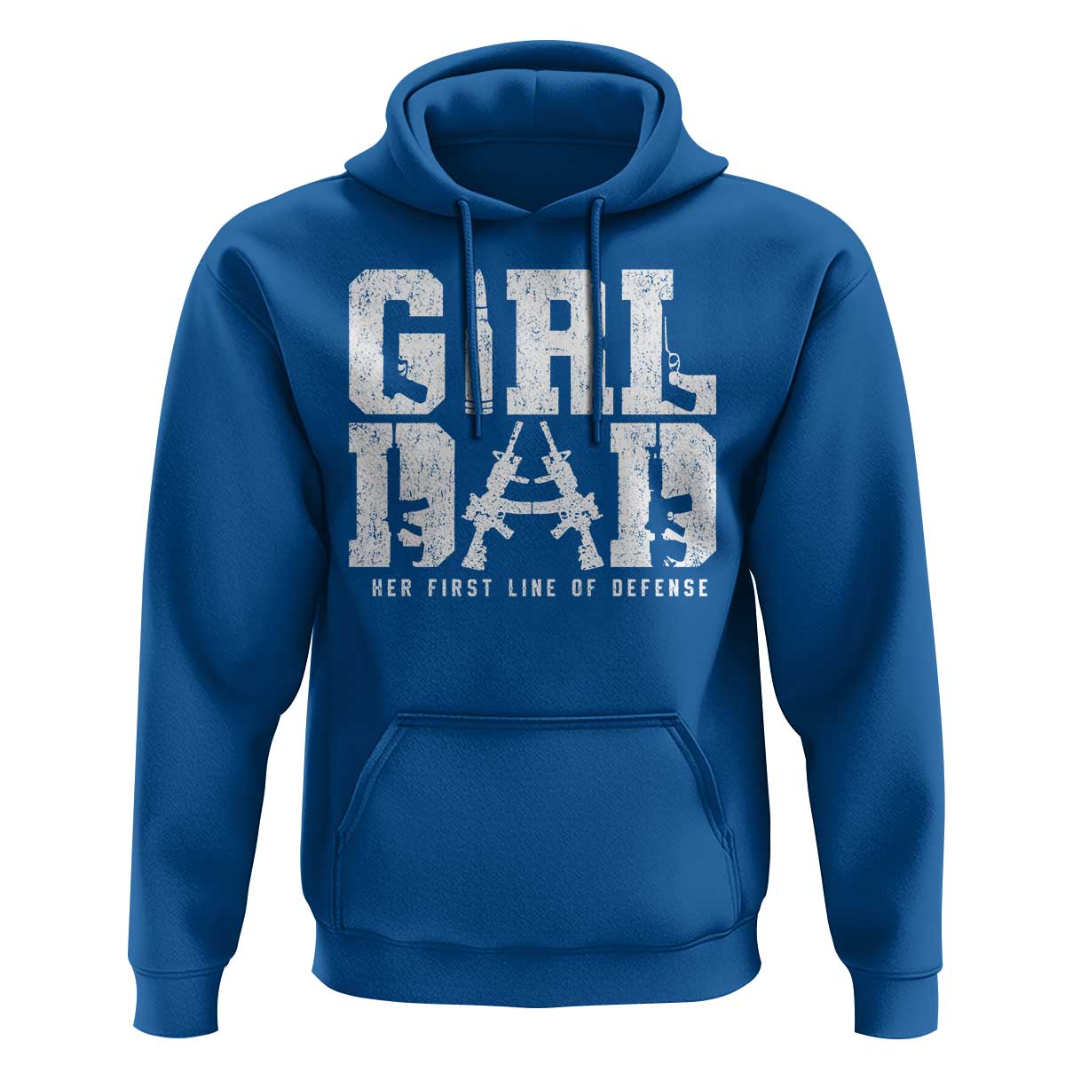 Girl Dad Hoodie Vintage Her First Line Of Defense Gun Lovers Fathers Day