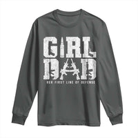 Girl Dad Long Sleeve Shirt Vintage Her First Line Of Defense Gun Lovers Fathers Day