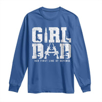 Girl Dad Long Sleeve Shirt Vintage Her First Line Of Defense Gun Lovers Fathers Day
