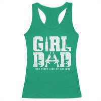 Girl Dad Racerback Tank Top Vintage Her First Line Of Defense Gun Lovers Fathers Day