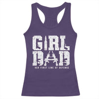 Girl Dad Racerback Tank Top Vintage Her First Line Of Defense Gun Lovers Fathers Day