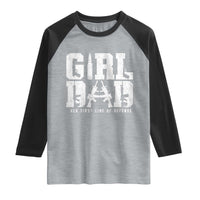 Girl Dad Raglan Shirt Vintage Her First Line Of Defense Gun Lovers Fathers Day