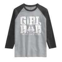 Girl Dad Raglan Shirt Vintage Her First Line Of Defense Gun Lovers Fathers Day