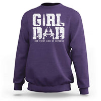 Girl Dad Sweatshirt Vintage Her First Line Of Defense Gun Lovers Fathers Day