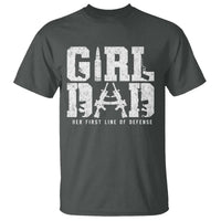 Girl Dad T Shirt Vintage Her First Line Of Defense Gun Lovers Fathers Day