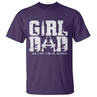 Girl Dad T Shirt Vintage Her First Line Of Defense Gun Lovers Fathers Day