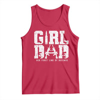 Girl Dad Tank Top Vintage Her First Line Of Defense Gun Lovers Fathers Day