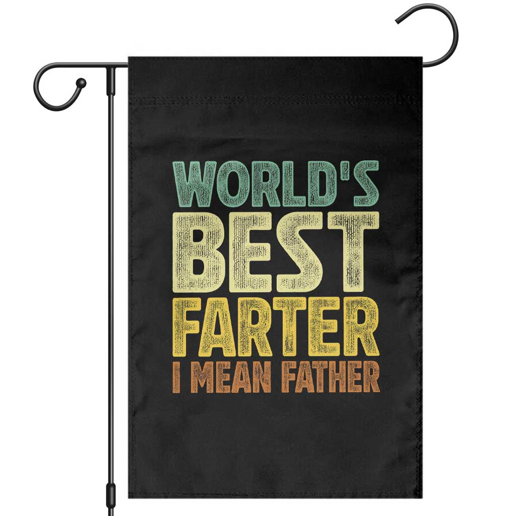 Retro World's Best Farter I Mean Father Garden Flag Gag Gift Birthday Husband Dad Fathers Day