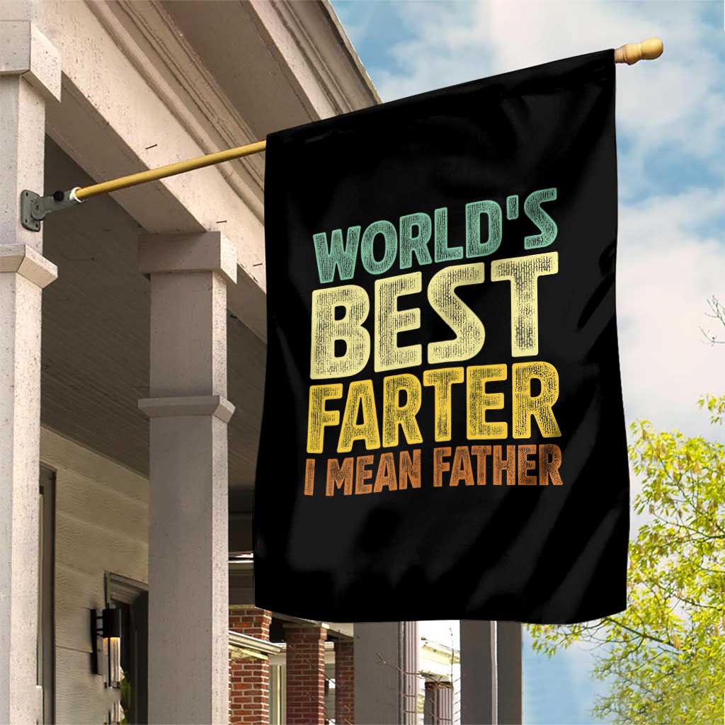 Retro World's Best Farter I Mean Father Garden Flag Gag Gift Birthday Husband Dad Fathers Day