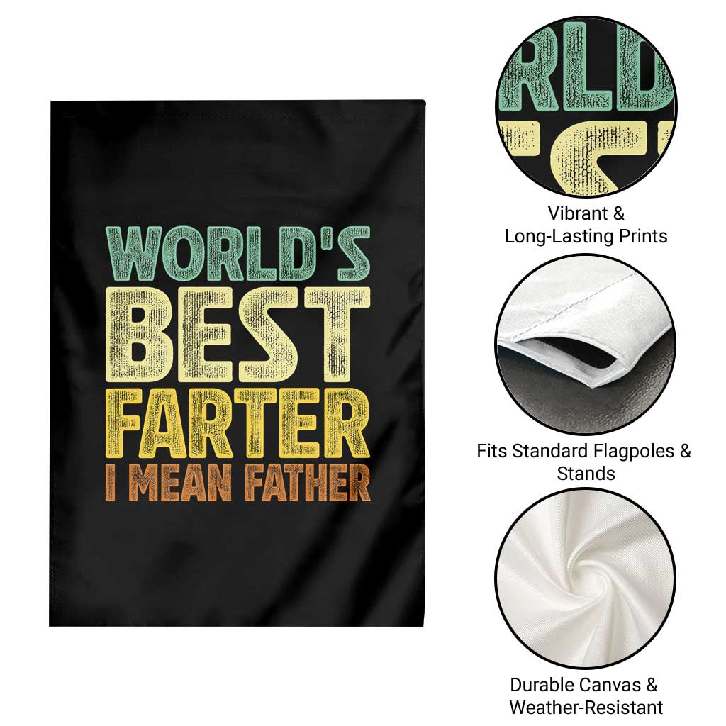 Retro World's Best Farter I Mean Father Garden Flag Gag Gift Birthday Husband Dad Fathers Day