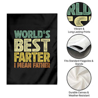 Retro World's Best Farter I Mean Father Garden Flag Gag Gift Birthday Husband Dad Fathers Day