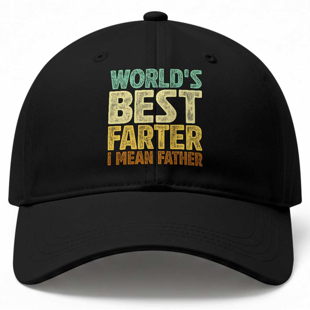 Retro World's Best Farter I Mean Father Baseball Cap Gag Gift Birthday Husband Dad Fathers Day