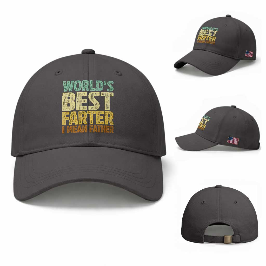 Retro World's Best Farter I Mean Father Baseball Cap Gag Gift Birthday Husband Dad Fathers Day