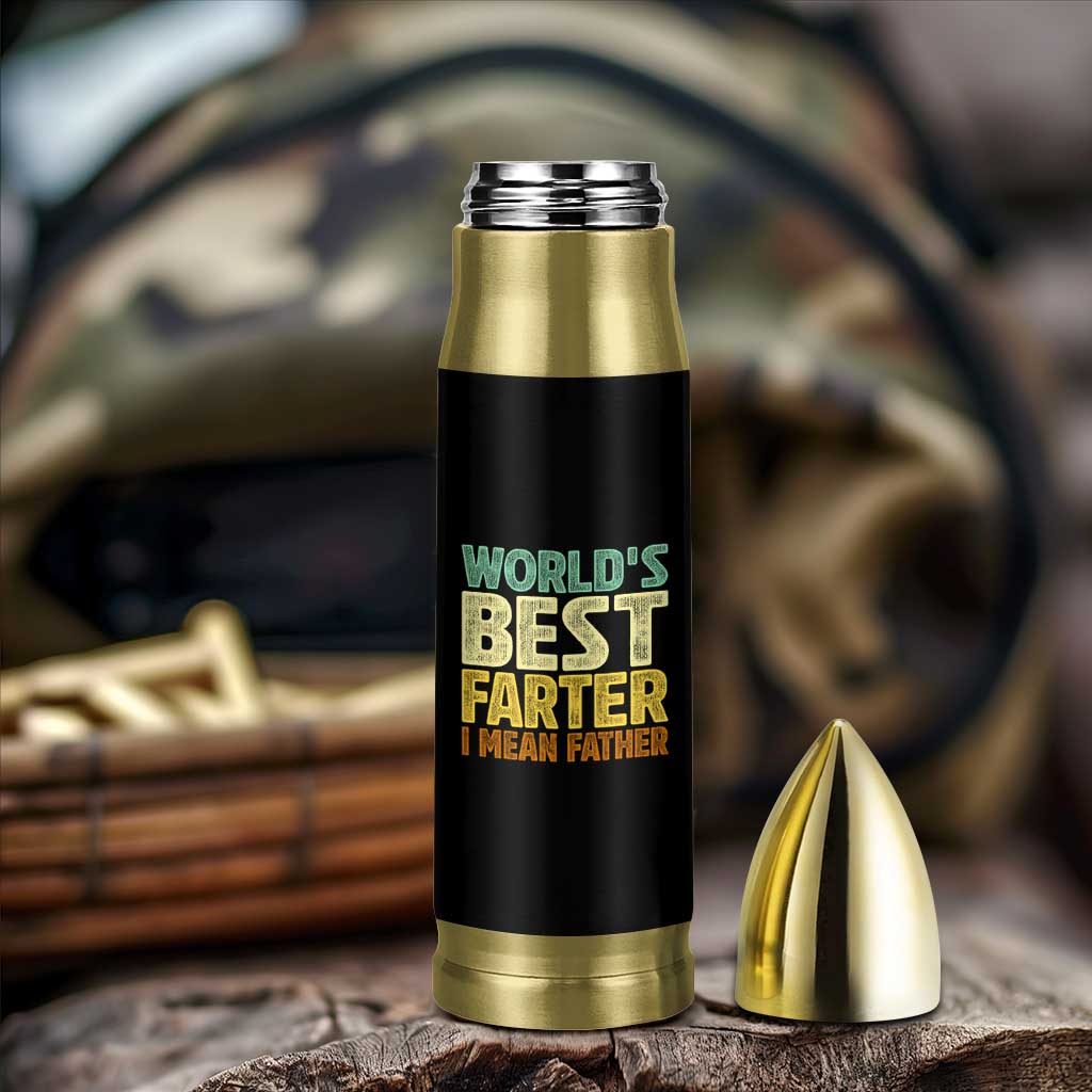 Retro World's Best Farter I Mean Father Bullet Tumbler Gag Gift Birthday Husband Dad Fathers Day