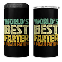 Retro World's Best Farter I Mean Father 4 in 1 Can Cooler Tumbler Gag Gift Birthday Husband Dad Fathers Day