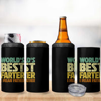 Retro World's Best Farter I Mean Father 4 in 1 Can Cooler Tumbler Gag Gift Birthday Husband Dad Fathers Day