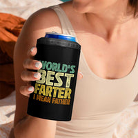 Retro World's Best Farter I Mean Father 4 in 1 Can Cooler Tumbler Gag Gift Birthday Husband Dad Fathers Day