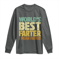 Retro World's Best Farter I Mean Father Long Sleeve Shirt Gag Gift Birthday Husband Dad Fathers Day