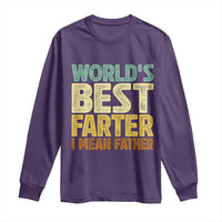 Retro World's Best Farter I Mean Father Long Sleeve Shirt Gag Gift Birthday Husband Dad Fathers Day