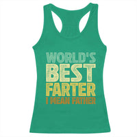 Retro World's Best Farter I Mean Father Racerback Tank Top Gag Gift Birthday Husband Dad Fathers Day