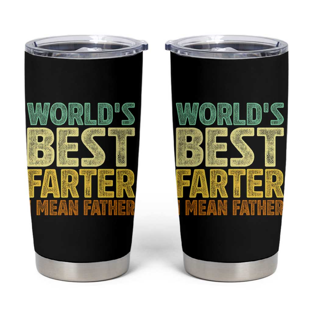 Retro World's Best Farter I Mean Father Tumbler Cup Gag Gift Birthday Husband Dad Fathers Day