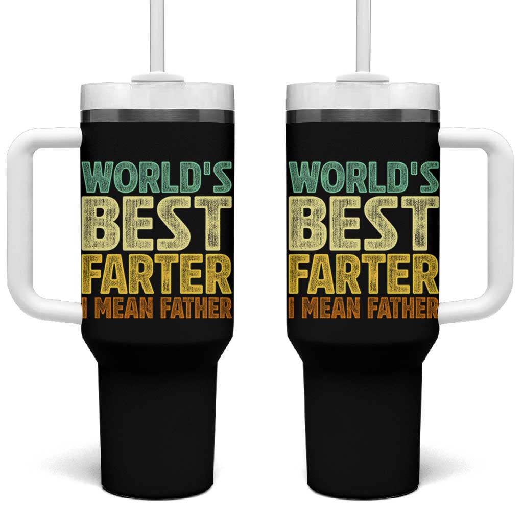 Retro World's Best Farter I Mean Father Tumbler With Handle Gag Gift Birthday Husband Dad Fathers Day