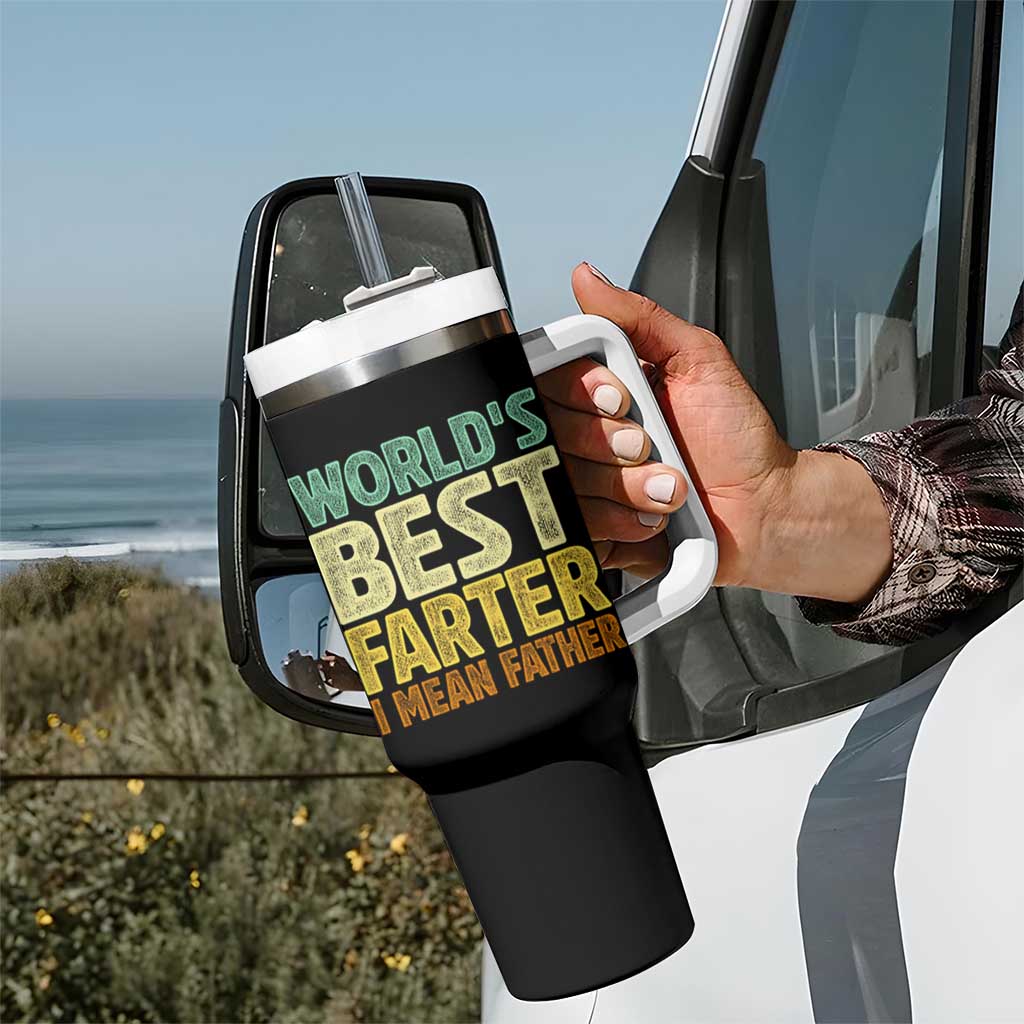 Retro World's Best Farter I Mean Father Tumbler With Handle Gag Gift Birthday Husband Dad Fathers Day
