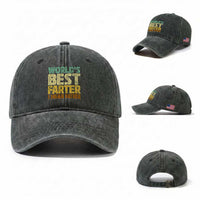 Retro World's Best Farter I Mean Father Washed Cotton Baseball Cap Gag Gift Birthday Husband Dad Fathers Day