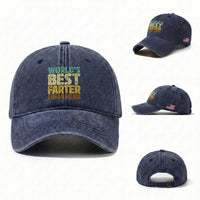 Retro World's Best Farter I Mean Father Washed Cotton Baseball Cap Gag Gift Birthday Husband Dad Fathers Day