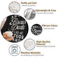 Funny Stepdad Throw Blanket Awesome Bonus Dads Have Tattoos And Beards