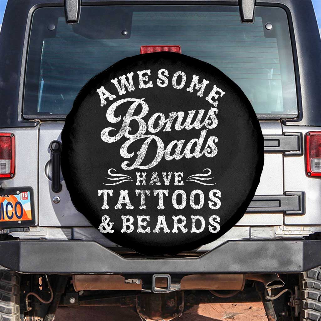 Funny Stepdad Spare Tire Cover Awesome Bonus Dads Have Tattoos And Beards