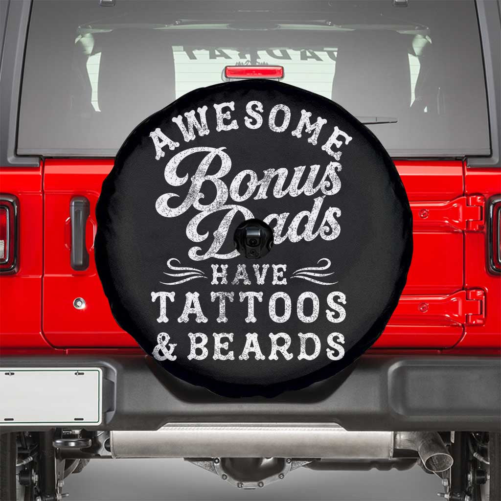 Funny Stepdad Spare Tire Cover Awesome Bonus Dads Have Tattoos And Beards