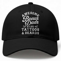 Funny Stepdad Baseball Cap Awesome Bonus Dads Have Tattoos And Beards