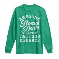 Funny Stepdad Long Sleeve Shirt Awesome Bonus Dads Have Tattoos And Beards