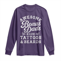 Funny Stepdad Long Sleeve Shirt Awesome Bonus Dads Have Tattoos And Beards