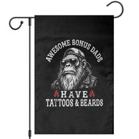 Funny Bigfoot Stepdad Garden Flag Awesome Bonus Dads Have Tattoos And Beards