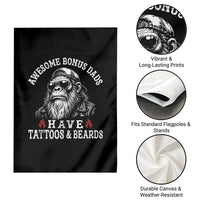 Funny Bigfoot Stepdad Garden Flag Awesome Bonus Dads Have Tattoos And Beards