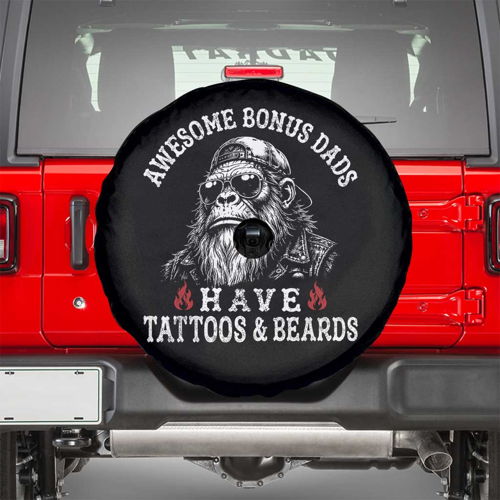 Funny Bigfoot Stepdad Spare Tire Cover Awesome Bonus Dads Have Tattoos And Beards
