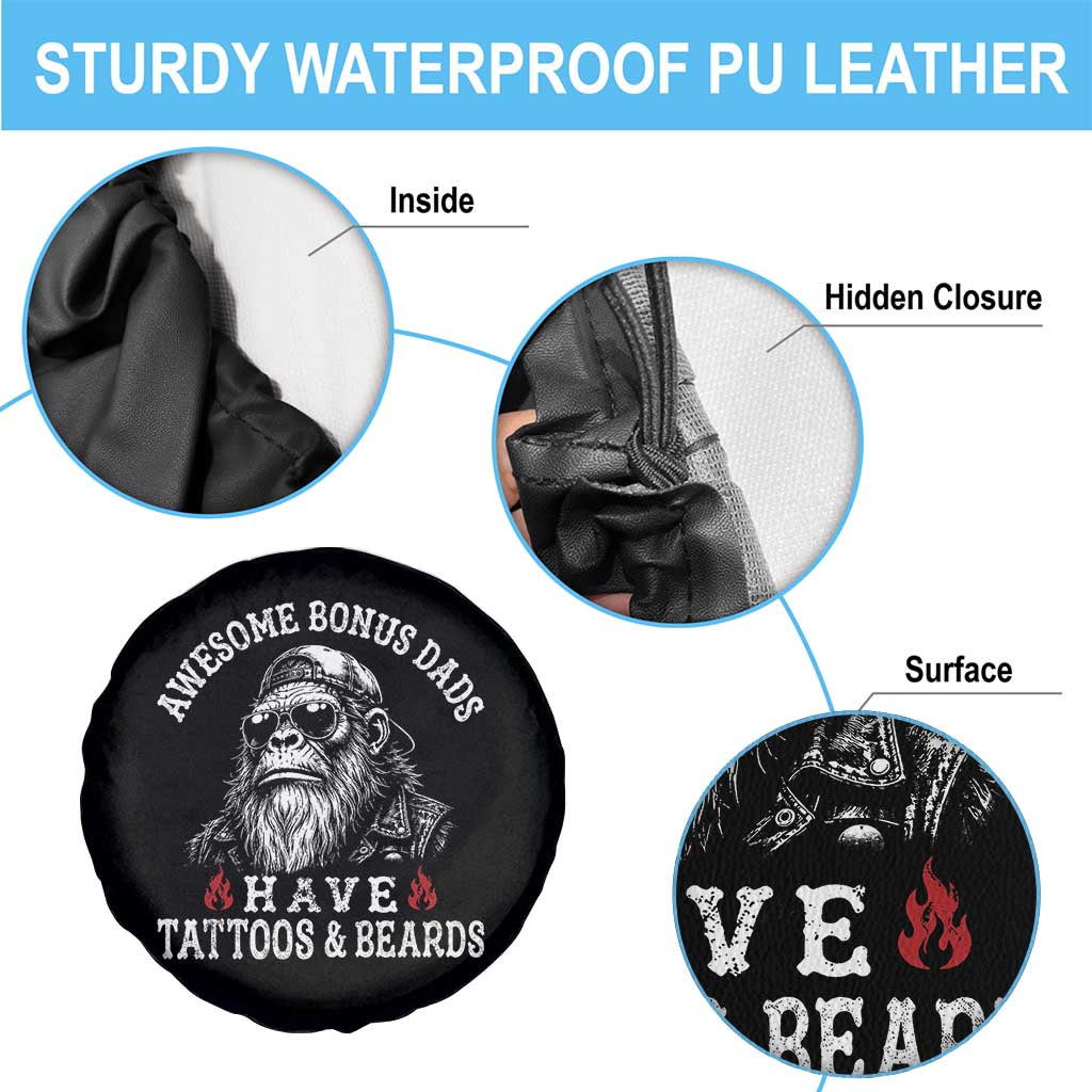 Funny Bigfoot Stepdad Spare Tire Cover Awesome Bonus Dads Have Tattoos And Beards