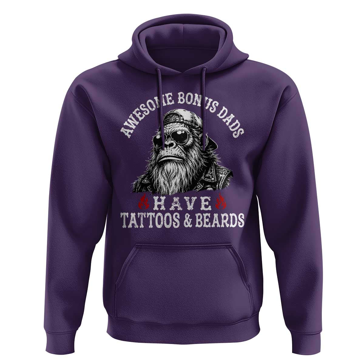 Funny Bigfoot Stepdad Hoodie Awesome Bonus Dads Have Tattoos And Beards