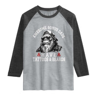 Funny Bigfoot Stepdad Raglan Shirt Awesome Bonus Dads Have Tattoos And Beards