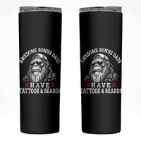 Funny Bigfoot Stepdad Skinny Tumbler Awesome Bonus Dads Have Tattoos And Beards