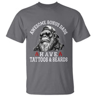 Funny Bigfoot Stepdad T Shirt Awesome Bonus Dads Have Tattoos And Beards