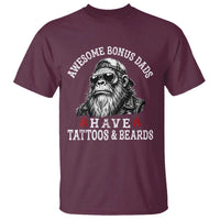 Funny Bigfoot Stepdad T Shirt Awesome Bonus Dads Have Tattoos And Beards